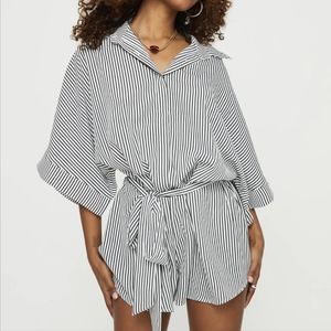 Black & White Striped Princess Polly Romper